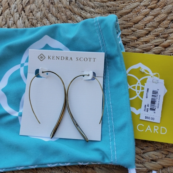 Kendra Scott Julian Threader Earrings in Antique Brass - Picture 6 of 11